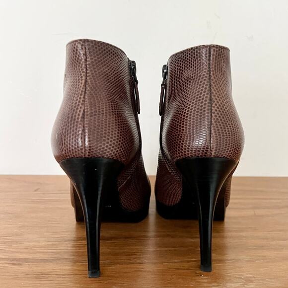 Balenciaga Embossed Leather Stilettos Ankle Boots Brown Women's Size 36.5 / 6 - Picture 4 of 11